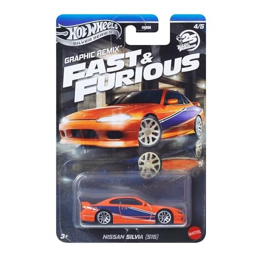 Hot Wheels Fast & Furious Graphic Remix Nissan Silvia S15 Die-Cast Model Schaal 1:64 Oranje JBY48