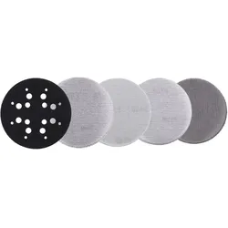 Makita Netzschleifmittel 21-tlg. Ø 150 mm Körnung A80 - A240 Klett Gitter, 21-teilges Set - D-82884
