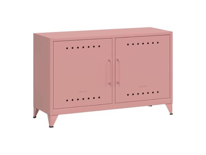 Bisley Fern Cabby Sideboard aus Metall Metallschrank im Retro-Instustrial Design in pastellpink