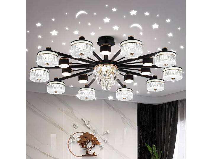 Lampe en cristal salon suspension ciel étoilé simple lumière moderne luxe nordique plafond restaurant chambre principale lumière LED