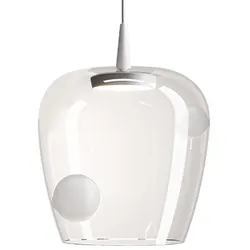 Zafferano Bilia LED-Pendelleuchte 230V, Diffusor aus mundgeblasenem Borosilikatglas sandgestrahlt Weiß, Durchmesser 27cm, modernes Design, 2700K