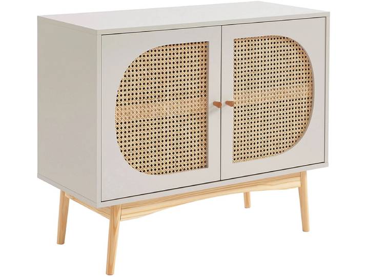 Kommode BAÏTA SIXTINE 2 Türen 40x90x75cm seidengrau melamin