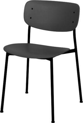meet by Paperflow Bistrostuhl SOHO, stapelbar, Gestell schwarz, Kunststoff-Sitz schwarz, 2er-Set