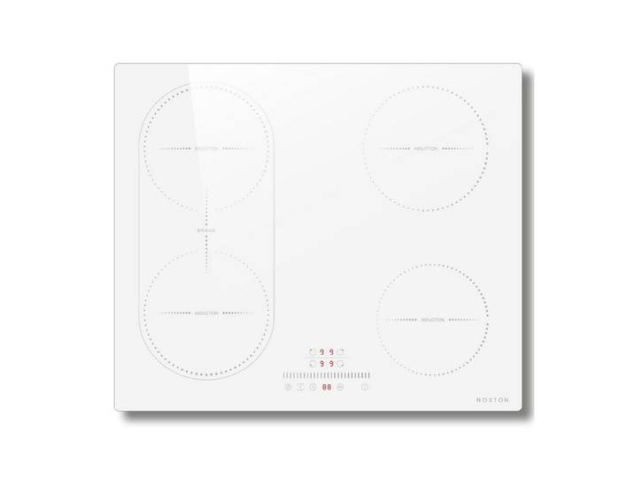 NOXTON Induktions-Kochfeld Induktionsfeld 4 Platten mit Flexzonen Weißes, Flexzonen, 3500W