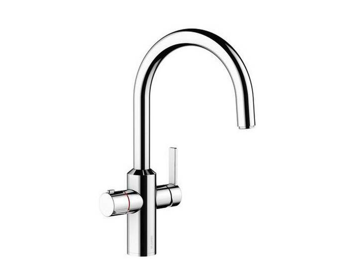 Blanco Küchenarmatur, Chrom, Metall, 15.3x38.2x24.9 cm, flexible Anschlussschläuche, schwenkbarer Auslauf, 100 °C kochendes Wasser direkt aus der Armatur, Filtersystem, Trinkwassersystem, Küchen, Küchenausstattung, Küchenarmaturen