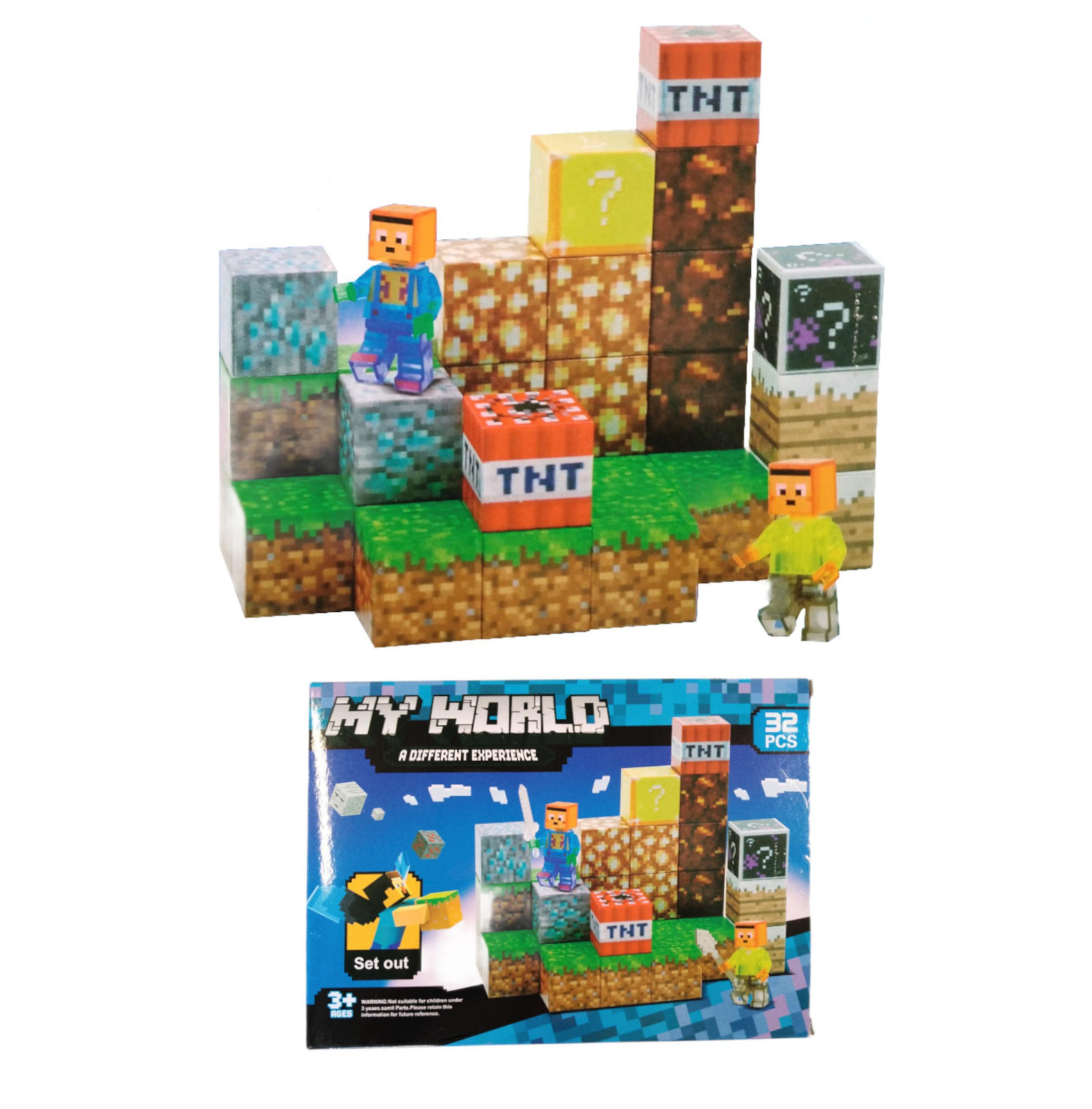 Toybit Minecraft Magnetisch Bouwset TNT Creatieve Wereld met 32 onderdelen