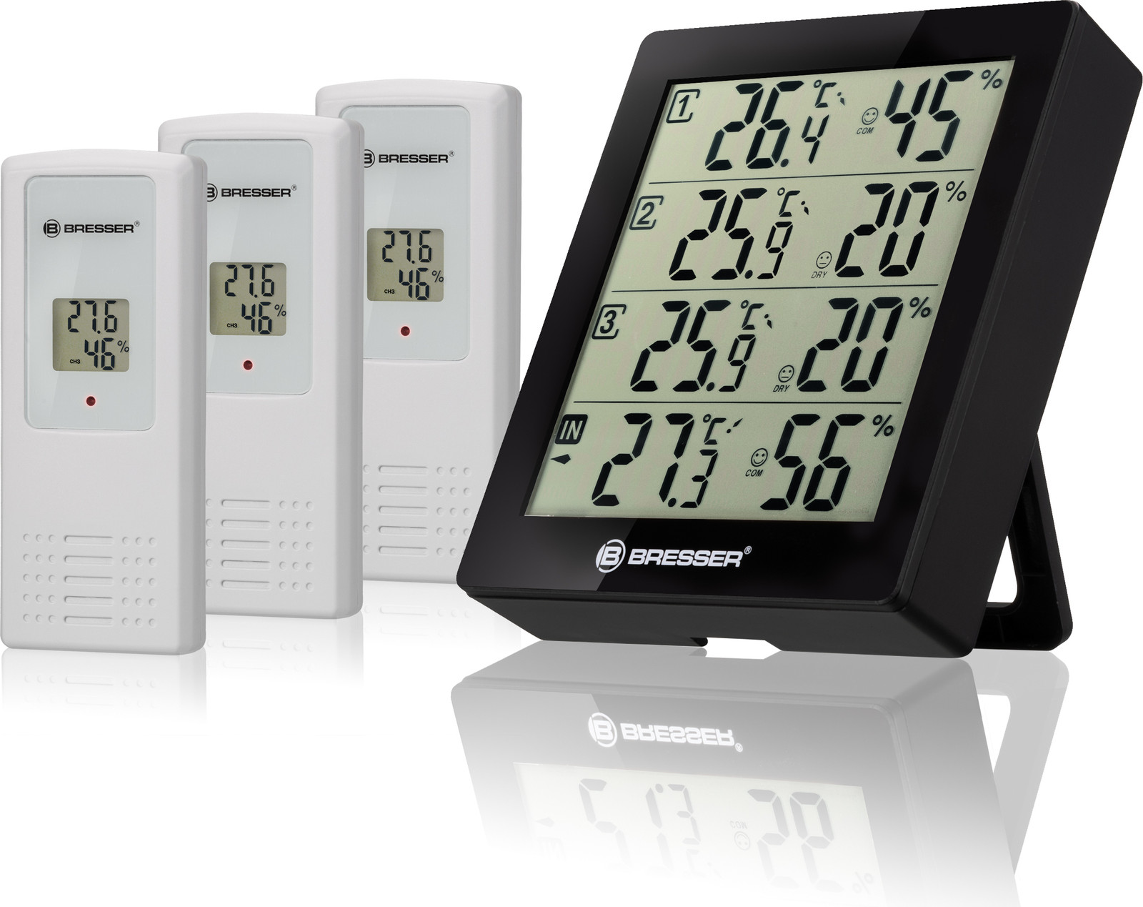 Bresser Temeo Hygro Quadro digitale weerstation, zwart