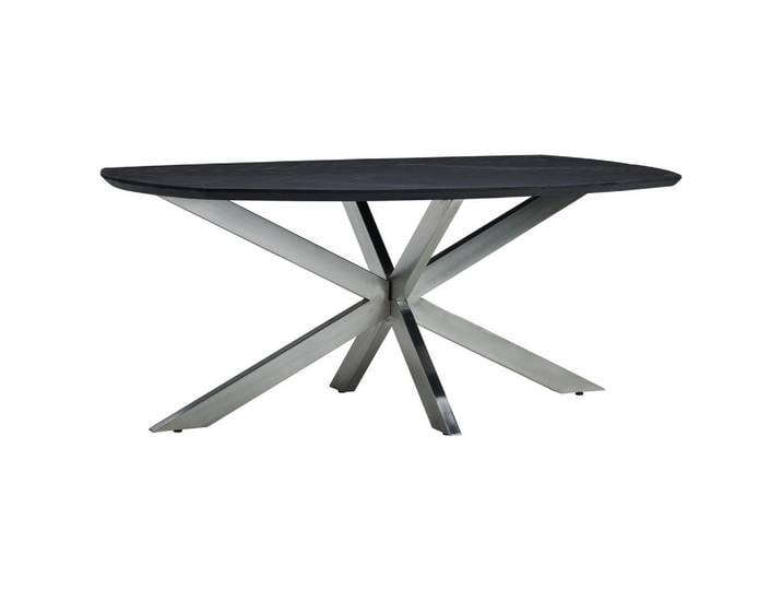P & B Esstisch, Schwarz, Holz, Metall, Mangoholz, Holz, oval, eckig, 100x76x180 cm, Esszimmer, Tische, Esstische, Esstische oval