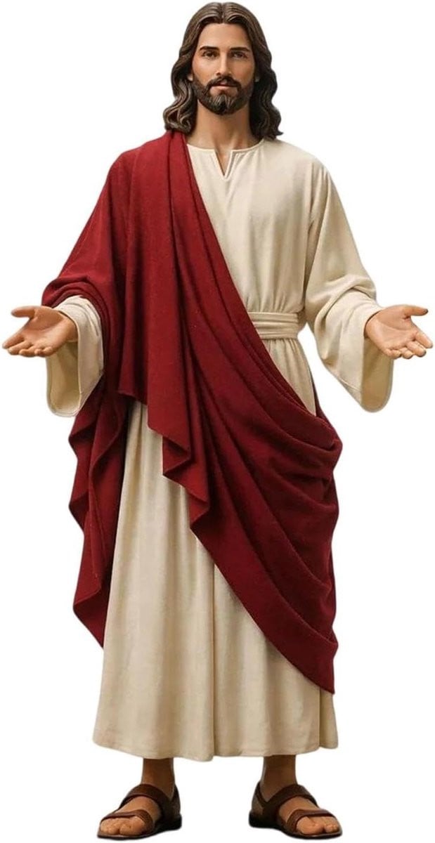 Jezus Christus Beeld met Open Armen - Multicolor - Hoogte: 17 cm