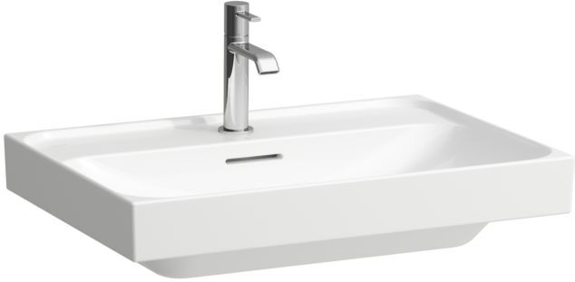 Laufen Meda Aufsatzwaschtisch H8161140001041 65x46cm, mit Überlauf, 1 Hahnloch pro Becken, weiß