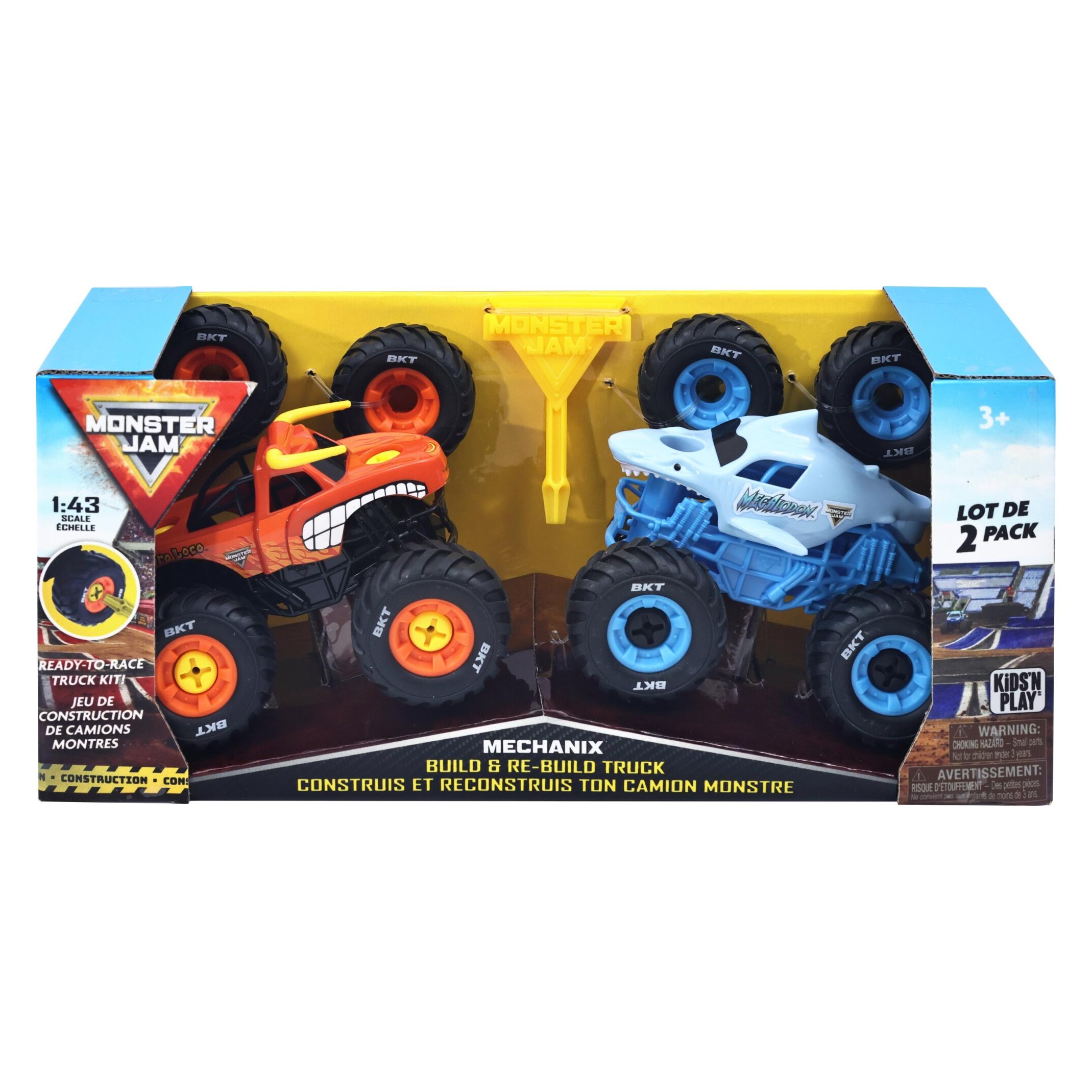 Monster Jam Mechanix 1:43 Build N Re-Build 2 pk assort. (AMOS5004504)