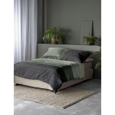 Bettwäsche IRISETTE "8430", grün, B/L: 155cm x 200cm, 1 Stk., 1 Stk., Feinbiber, B/L: 80cm x 80cm, 2 Stk., Feinbiber, Obermaterial: 100% Baumwolle, Bettwäsche, Bettwäsche, moderner Klassiker mit Reißverschluss