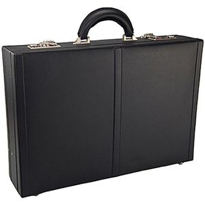 Monolith Aktenkoffer 2350 schwarz, mit 2 Zahlenschlössern und Dehnfalte, aus PVC