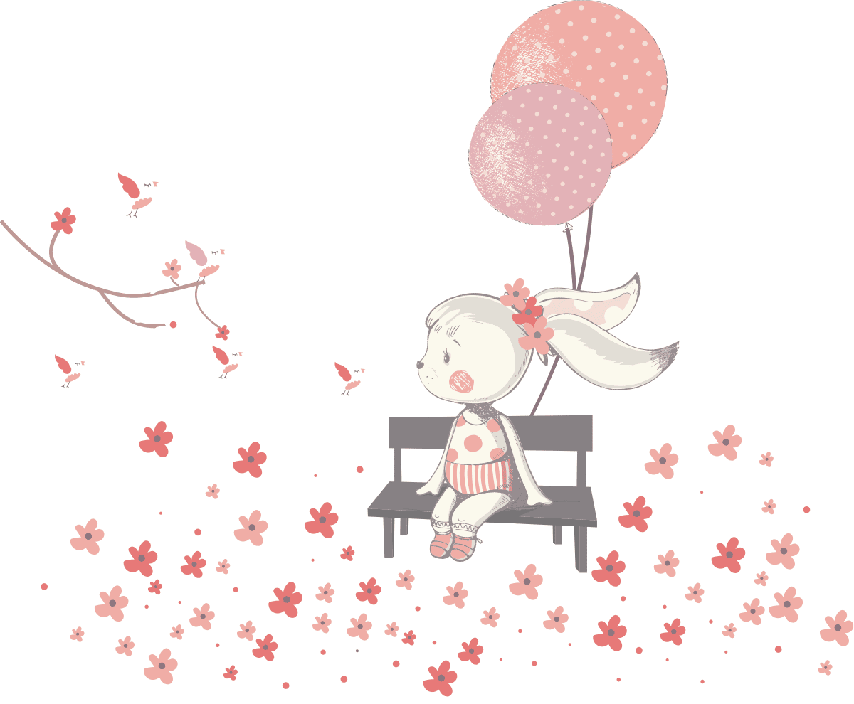 Ambiance-sticker Stickers lapine dans le jardin fleurie