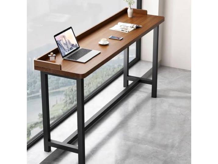 KXPSWGE Massivholz schmale Bar Tisch, Rechteck Live Edge Küchentisch Massivholz schmale Bar Tisch, rechteckige Küche Pub Esstisch für Zuhause(180cm/70.8in)