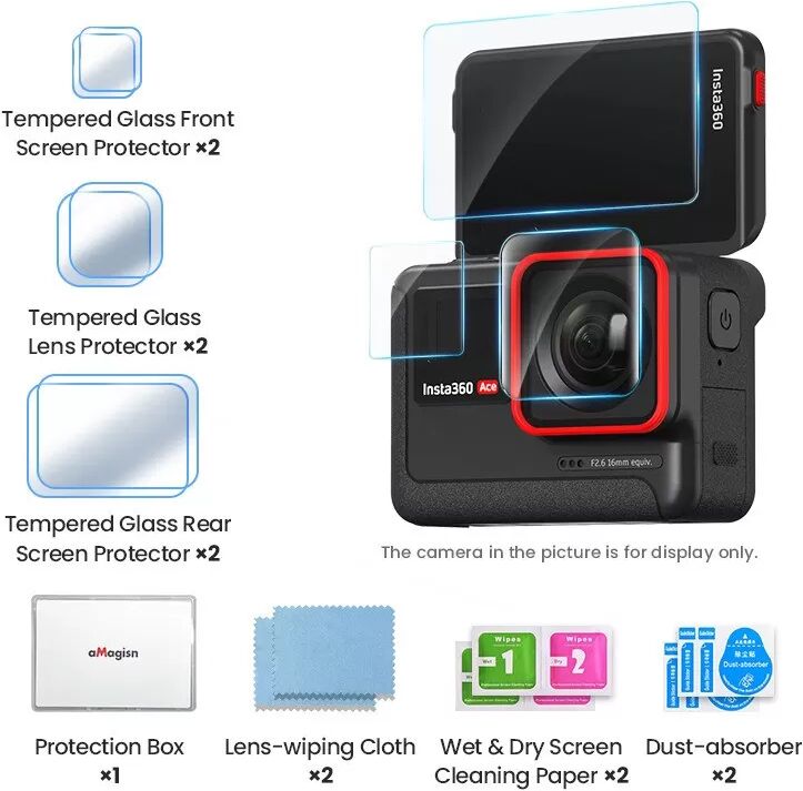 INF Insta360 Ace Displayschutzfolie aus gehärtetem Glas (2er-Pack)