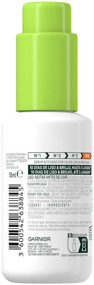 Garnier Fructis Liso & Listo Nº4 sérum anti-frizz ativado por calor 50 ml