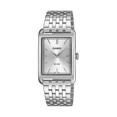 Quarzuhr, silber (edelstahlfarben, silberfarben, silberfarben), CASIO TIMELESS COLLECTION, Armbanduhren, Herren, edelstahlfarben, Quarzuhr, Armbanduhr, Herrenuhr, Edelstahlarmband, analog