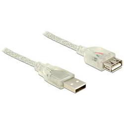 Delock USB-Kabel USB 2.0 USB-A Stecker, USB-A Buchse 2.00 m Transparent 83883