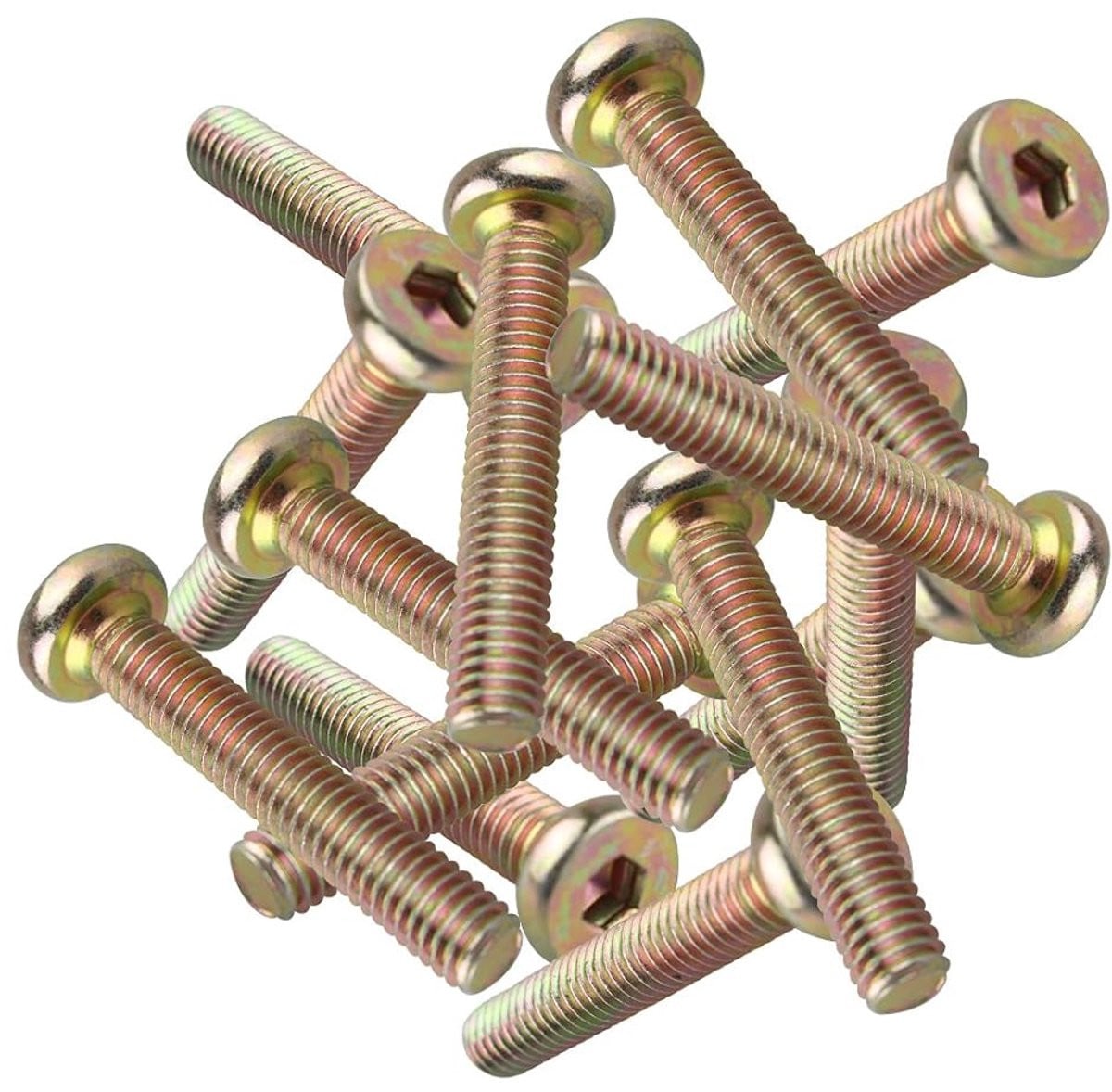 Zeskant M6 platte kopschroeven voor meubels, 20 stuks, 35 mm