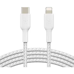 Belkin BoostCharge geflochtenes 1 m USB-C/Lightning-Kabel, weiß