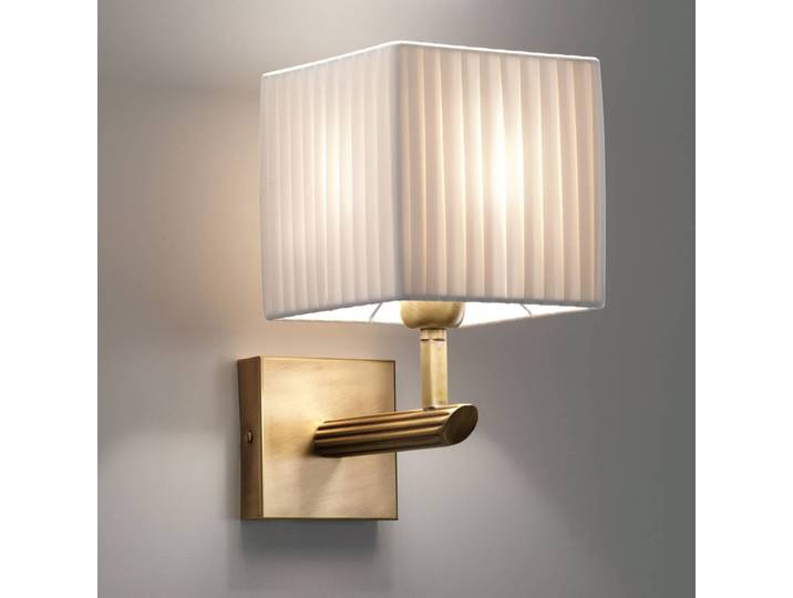 Cremasco Wandleuchte IMPERIAL, dimmbar, bronze / altmessing, für Schlafzimmer, Textil / Stoff / Seide