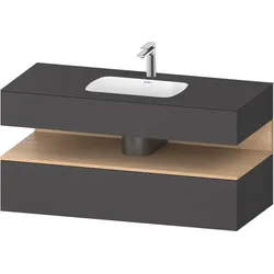 Duravit Collection One Einbauwaschtisch mit Konsolenwaschtischunterbau, 1200x550x600mm, Nische Eiche Natur, QA4787030490000, Farbe: Graphit matt
