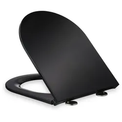 Relaxdays Toilettendeckel mit Absenkautomatik Schwarz