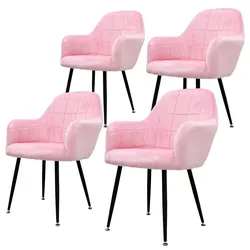 ESSZIMMERSTUHL 4er Set Rosa Samt