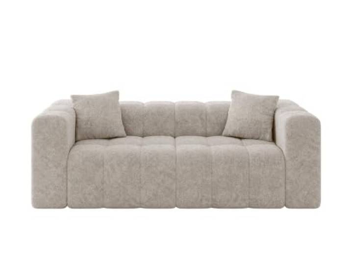 ALTDECOR Sofa Couchsofa DONY-2 232x90x71 - Beige Corner Sofa Bett Eckcouch Couch Wohnlandschaft Cauchsofa