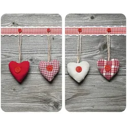 Wenko 2er-Set Herdabdeckplatte Universal »Herzen«, 30x52 cm