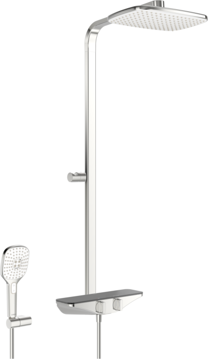 Hansaemotion Brause-Thermostat 5865017184 Aufputz, 3-strahlig, Sicherheitsglas, chrom/grau
