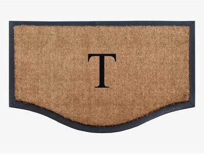 "A1 Home Collections Rubber Coir Heavy Duty Monogrammed Double Doormat 24""X38"""