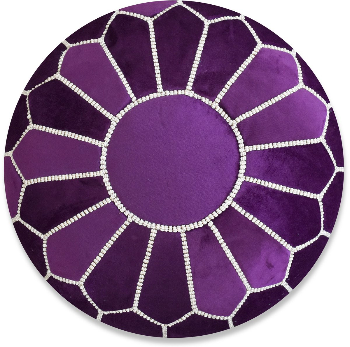 Poufs&Pillows Velvet ronde poef - Paars - Fluwelen poef
