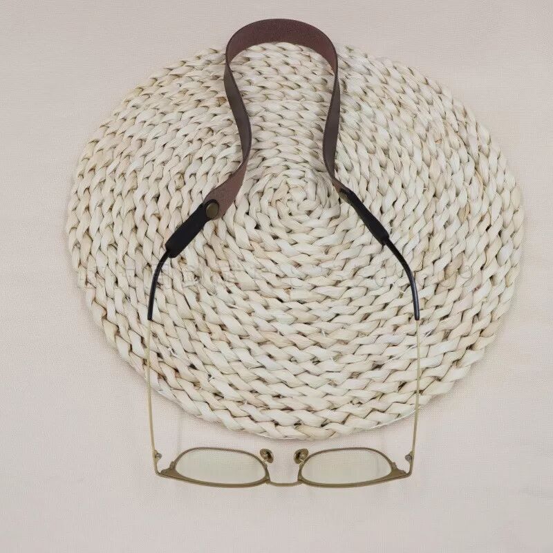 INF Chaîne de lunettes en cuir PU marron élégant pour lunettes de soleil