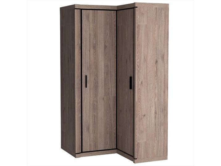 Lomadox Kleiderschrank DUNEDIN-161 Eckkleiderschrank, Trüffel Eiche