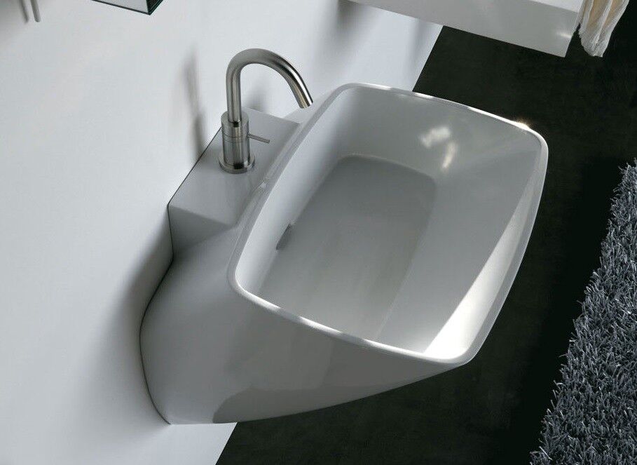 AXA one Serie 138 Waschtisch mit 1 Hahnloch, B: 400, T: 500 mm, weiss glänzend 24090