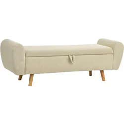 TRUHENBANK Polyester Gummibaumholz Beige
