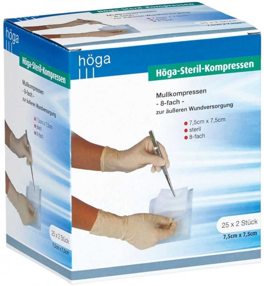 Höga Steril Kompressen 7,5x7,5cm 8fach