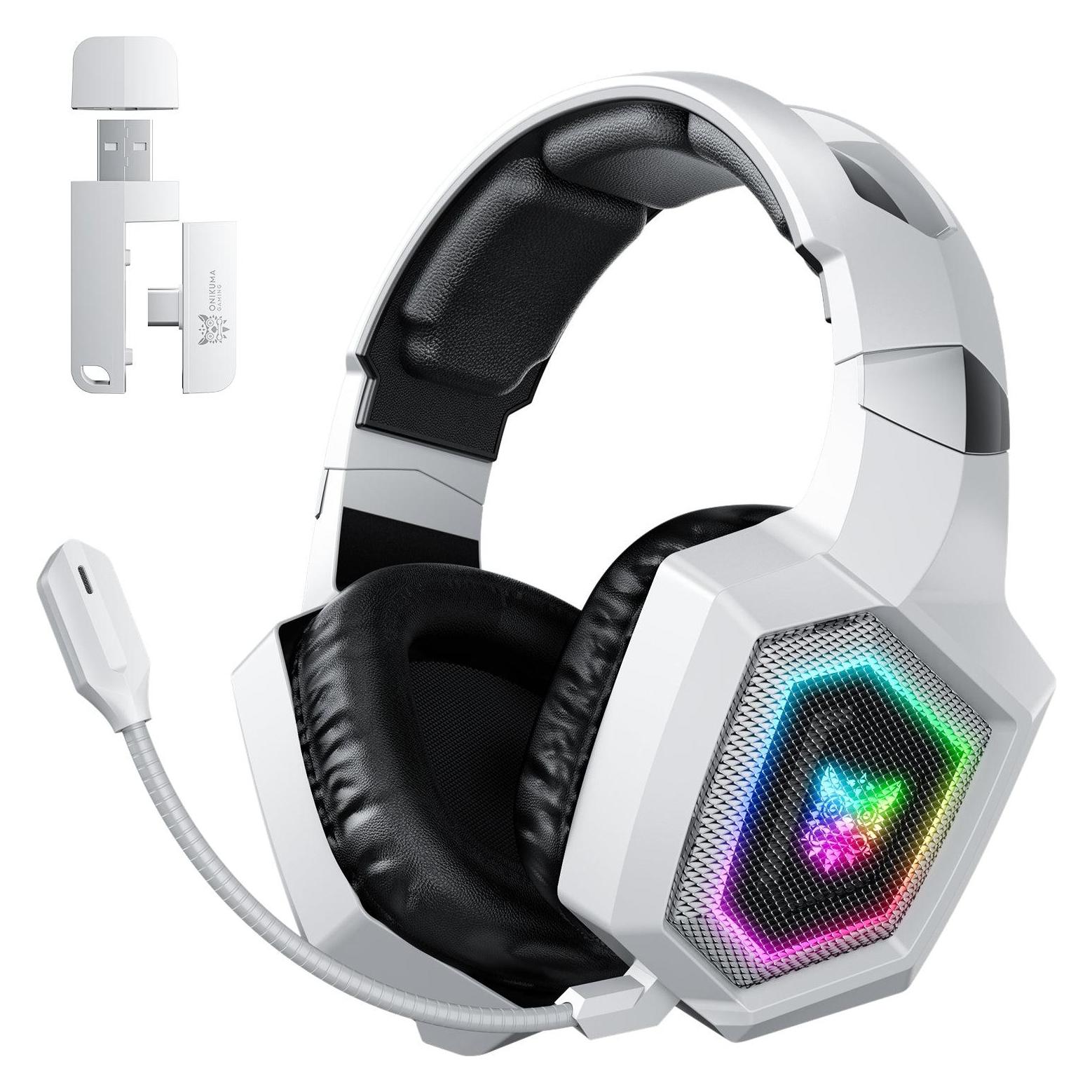 Onikuma GT806 gaming headphones (white) (Kabelgebunden, Kabellos) (GT806 White)