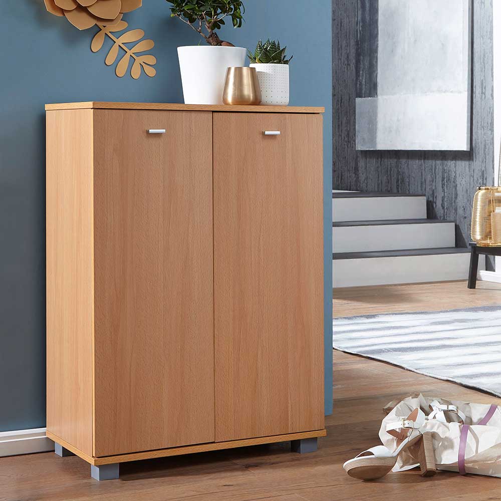 Pharao24.de Schuhschrank Holzoptik in Buchefarben 60x90x35 cm