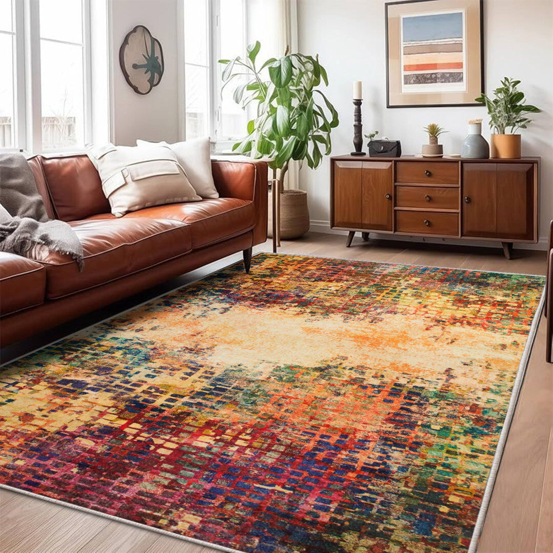 Marlow Home Co. Vintage Look Shag Area Rug Vibrant Rectangle 200 x 290 cm