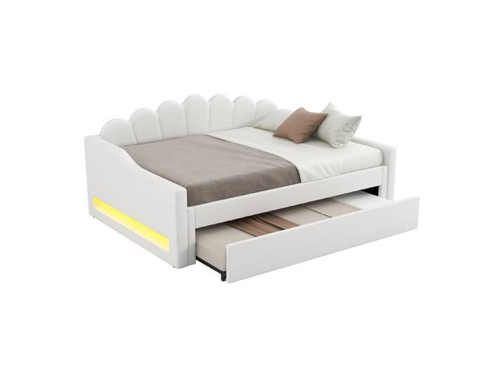 MODFU Daybett Tagesbett,Schlafsofa,Funktionsbett (Gepolstertes 140x200 cm Tagesbett mit LED-Gürtel)