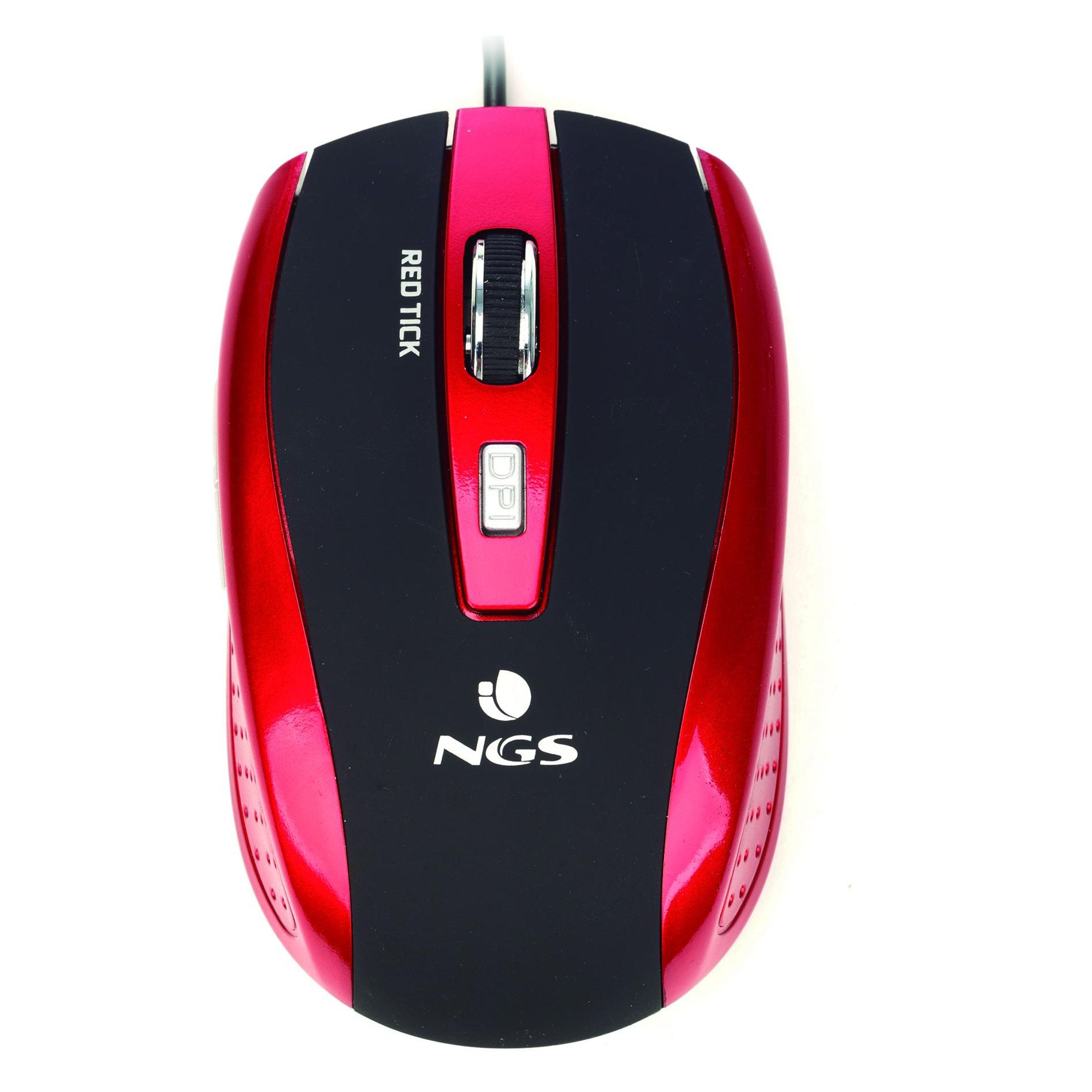 NGS Red tick Maus rechts USB Typ-A Optisch 800 DPI (Kabelgebunden) (RED TICK)