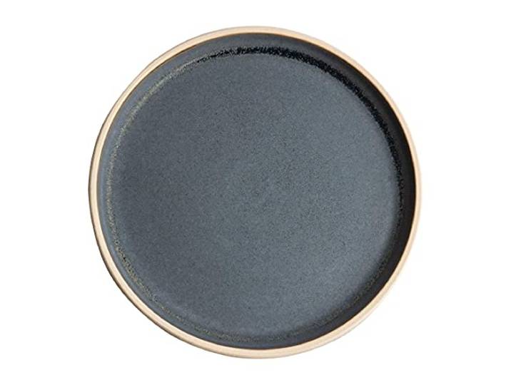 Olympia FA301 Canvas Flacher Runder Teller, Granit-Blau, 25cm, 6 Stück