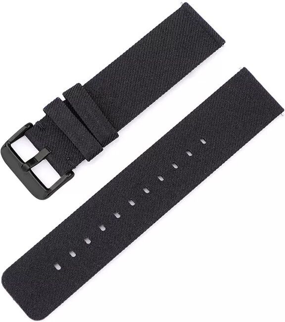 INF Schwarzes Canvas-Uhrenarmband mit schwarzer Schnalle 22 mm