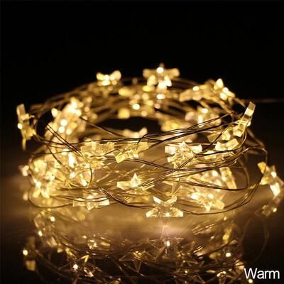 Shop Station GlowStar Star Fairy Lights Battery Operated LED String Lights For Bedroom, Garden & Party Decor warm White usb 2m 20leds