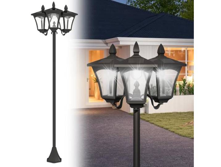 Outsunny Solar Gartenlaterne 3-Flammig 120 Lumen 51,5x47x182,5cm Schwarz