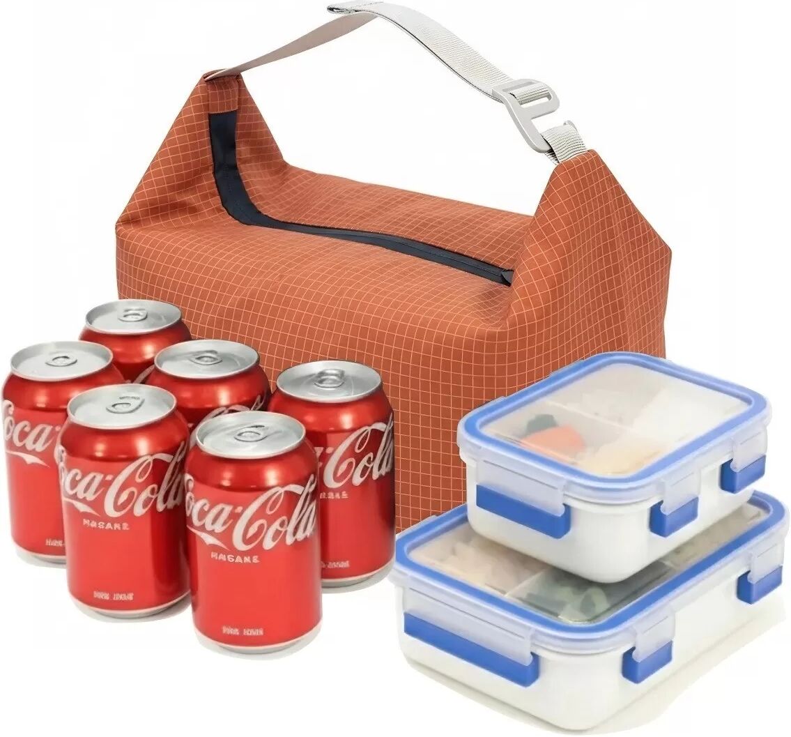 INF Faltbare isolierte Lunchtasche - Tragbare Kühlbox für Lunchbox & Getränke Rot