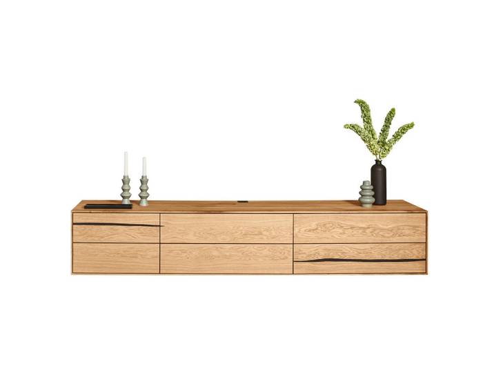 Waldwelt Lowboard massiv, Eichefarben, Holz, Wildeiche, furniert,massiv, 2 Fächer, 2 Schublade(n) Schubladen, 248x44x50 cm, hängend, Beleuchtung, Wohnzimmer, TV Möbel, Lowboards, Lowboards hängend